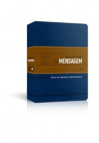 BIBLIA DE ESTUDO A MENSAGEM CP  AZUL E BEJE